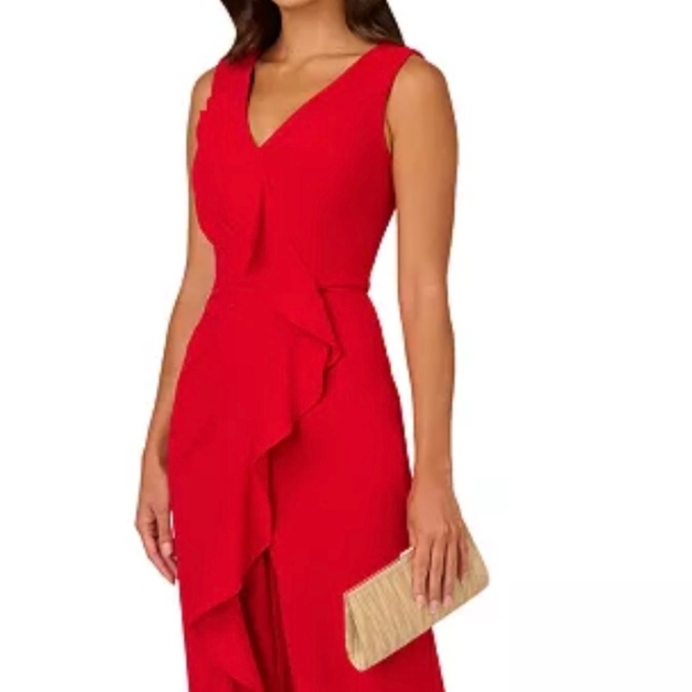 Women's Ruffle Knit Crepe Jumpsuit